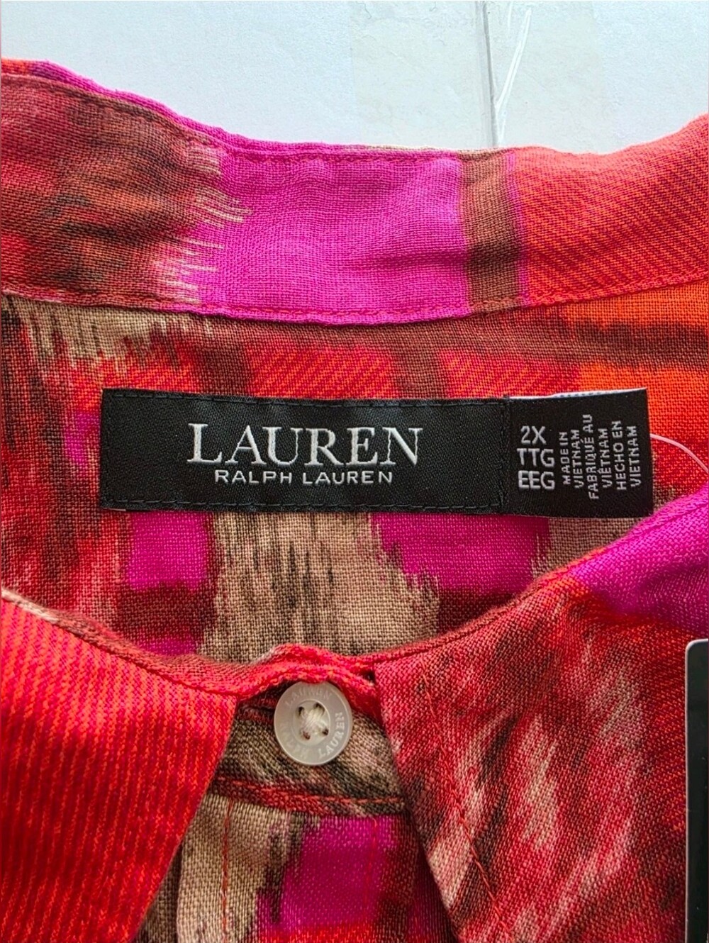 Lauren Ralph Lauren Womens Relaxed Fit Floral Linen Shirt Long Sleeve Sz 2XL NWT - Picture 5 of 16
